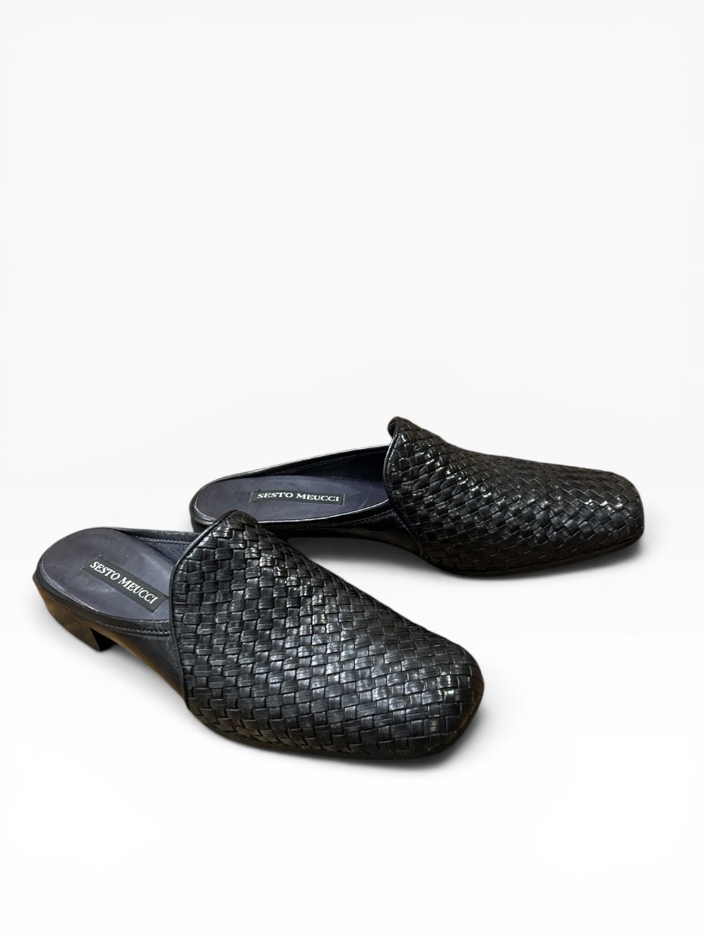 Sesto Meucci Woven Black Leather Mules Women’s Size 7.5 N - Picture 7 of 10